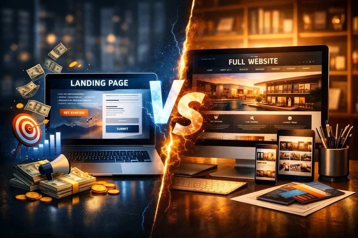 Landing page czy pełna strona firmowa? Który format sprzeda więcej Twoich usług