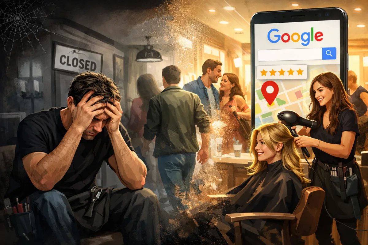 Fryzjer bez strony internetowej? Jak tracisz klientów na rzecz salonów, które są widoczne w Google
