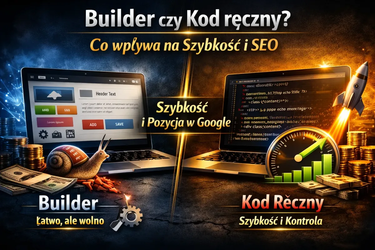 Builder czy kod pisany ręcznie? Co naprawdę wpływa na szybkość i pozycję w Google